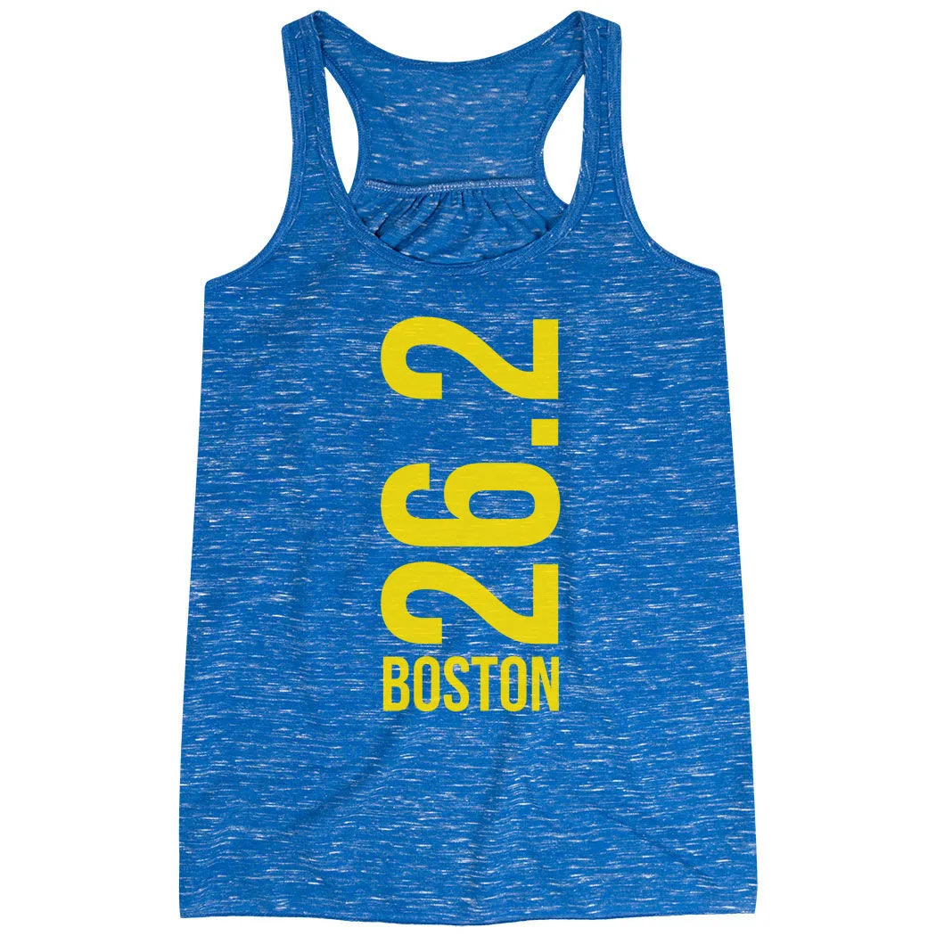 Flowy Racerback Tank Top - Boston 26.2 Vertical 3 Flowy Racerback Tank Top - Boston 26.2 Vertical