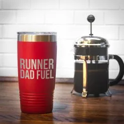 Running 20oz. Double Insulated Tumbler - Runner Dad Fuel -goneforarun Sales 2023 tr 40718 RED COFFEE