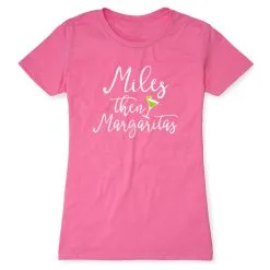 Women's Everyday Runners Tee - Miles Then Margaritas -goneforarun Sales 2023 tr 40746 HOTPINK
