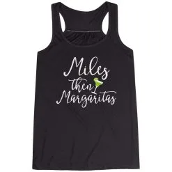 Flowy Racerback Tank Top - Miles Then Margaritas -goneforarun Sales 2023 tr 40752 BLACK MAIN