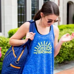Flowy Racerback Tank Top - Live In The RunShine -goneforarun Sales 2023 tr 40797 BLUE LIFESTYLE2