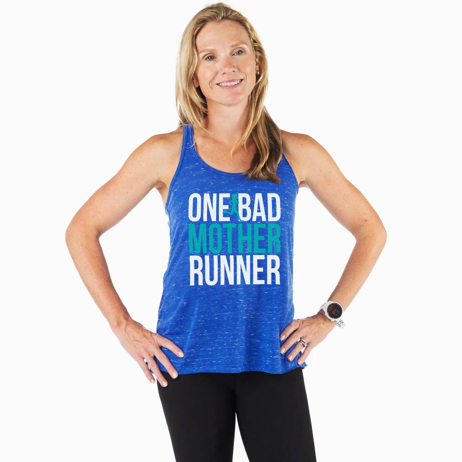 Flowy Racerback Tank Top - One Bad Mother Runner (Bold) 4 Flowy Racerback Tank Top - One Bad Mother Runner (Bold) - Image 2
