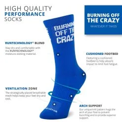 Socrates® Mid-Calf Socks - Burning Off The Crazy -goneforarun Sales 2023 tr 40870 DETAILS