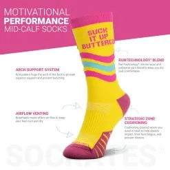 Socrates® Mid-Calf Socks - Suck It Up Buttercup -goneforarun Sales 2023 tr 40875 DETAILS