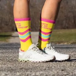 Socrates® Mid-Calf Socks - Suck It Up Buttercup -goneforarun Sales 2023 tr 40875 LIFESTYLE SIDE