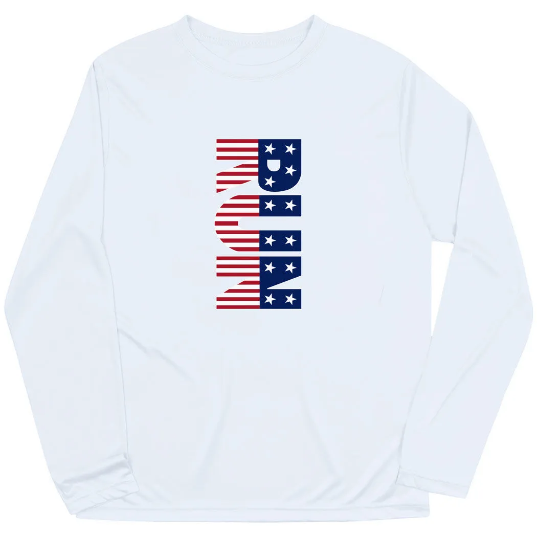 Men's Running Long Sleeve Tech Tee - Patriotic Run 3 Men's Running Long Sleeve Tech Tee - Patriotic Run