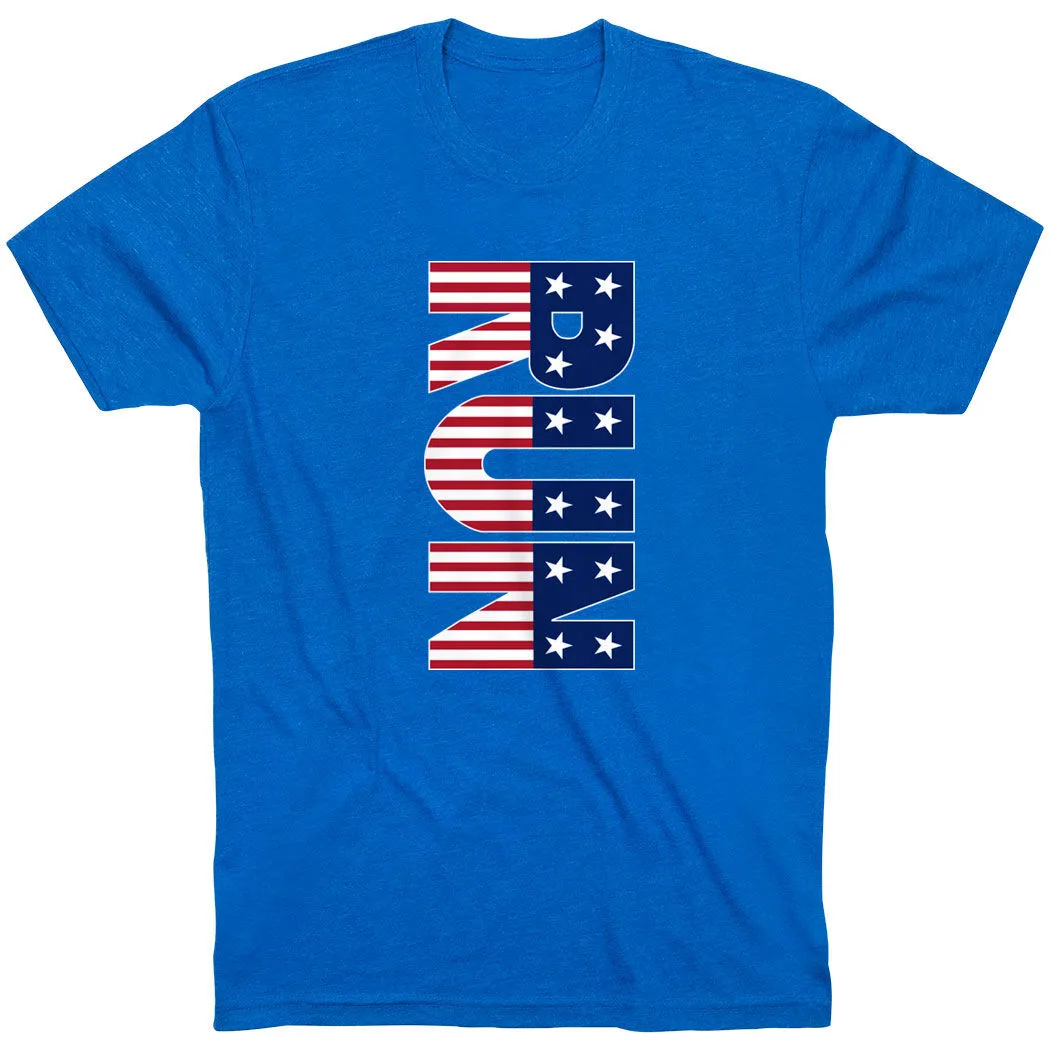 Running Short Sleeve T-Shirt - Patriotic Run 3 Running Short Sleeve T-Shirt - Patriotic Run