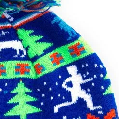 Running Knit Hat - Christmas Sweater (Neon) -goneforarun Sales 2023 tr 41073 CLOSEUP