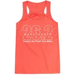 Flowy Racerback Tank Top - Marathoner 26.2 Miles -goneforarun Sales 2023 tr 41184 CORAL MAIN