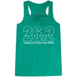 Flowy Racerback Tank Top - Marathoner 26.2 Miles -goneforarun Sales 2023 tr 41184 GREEN MAIN