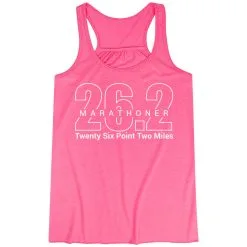 Flowy Racerback Tank Top - Marathoner 26.2 Miles -goneforarun Sales 2023 tr 41184 PINK MAIN