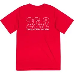 Men's Running Short Sleeve Tech Tee - Marathoner 26.2 Miles 17 Men's Running Short Sleeve Tech Tee - Marathoner 26.2 Miles -goneforarun Sales 2023 tr 41186 RED FLAT