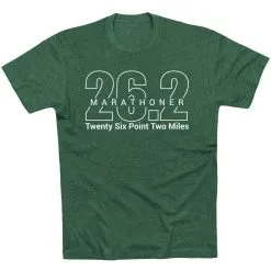 Running Short Sleeve T-Shirt - Marathoner 26.2 Miles 22 Running Short Sleeve T-Shirt - Marathoner 26.2 Miles -goneforarun Sales 2023 tr 41187 FORESTGREEN FLAT