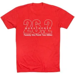 Running Short Sleeve T-Shirt - Marathoner 26.2 Miles 28 Running Short Sleeve T-Shirt - Marathoner 26.2 Miles -goneforarun Sales 2023 tr 41187 RED FLAT