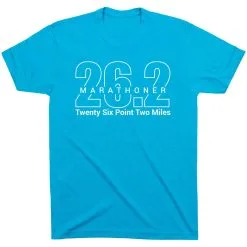 Running Short Sleeve T-Shirt - Marathoner 26.2 Miles 29 Running Short Sleeve T-Shirt - Marathoner 26.2 Miles -goneforarun Sales 2023 tr 41187 TURQUOISE FLAT
