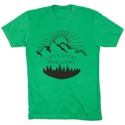Running Short Sleeve T-Shirt - Life's Short Run Long (Mountains) -goneforarun Sales 2023 tr 41245 GREEN FLAT