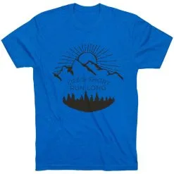 Running Short Sleeve T-Shirt - Life's Short Run Long (Mountains) -goneforarun Sales 2023 tr 41245 ROYAL FLAT
