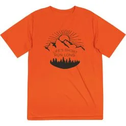 Men's Running Short Sleeve Tech Tee - Life's Short Run Long (Mountains) -goneforarun Sales 2023 tr 41252 ORANGE FLAT