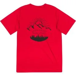 Men's Running Short Sleeve Tech Tee - Life's Short Run Long (Mountains) -goneforarun Sales 2023 tr 41252 RED FLAT