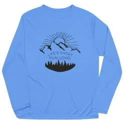 Men's Running Long Sleeve Tech Tee - Life's Short Run Long (Mountains) -goneforarun Sales 2023 tr 41253 LIGHTBLUE FLAT