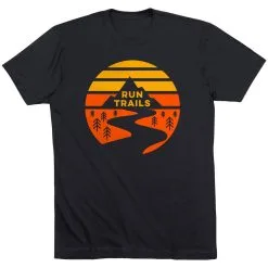 Running Short Sleeve T-Shirt - Run Trails Sunset -goneforarun Sales 2023 tr 41269 BLACK FLAT