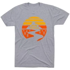 Running Short Sleeve T-Shirt - Run Trails Sunset -goneforarun Sales 2023 tr 41269 GRAY FLAT