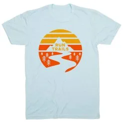 Running Short Sleeve T-Shirt - Run Trails Sunset -goneforarun Sales 2023 tr 41269 LIGHTBLUE FLAT