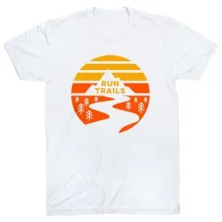 Running Short Sleeve T-Shirt - Run Trails Sunset -goneforarun Sales 2023 tr 41269 WHITE FLAT