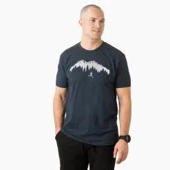 Running Short Sleeve T-Shirt - Trail Runner In The Mountains (Male) -goneforarun Sales 2023 tr 41330 NAVY MALE