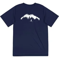 Men's Running Short Sleeve Tech Tee - Trail Runner In The Mountains (Male) -goneforarun Sales 2023 tr 41331 NAVY FLAT