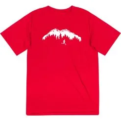 Men's Running Short Sleeve Tech Tee - Trail Runner In The Mountains (Male) -goneforarun Sales 2023 tr 41331 RED FLAT