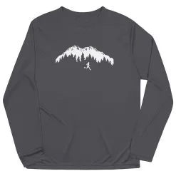 Men's Running Long Sleeve Tech Tee - Trail Runner In The Mountains (Male) -goneforarun Sales 2023 tr 41332 GRAPHITE FLAT