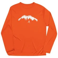 Men's Running Long Sleeve Tech Tee - Trail Runner In The Mountains (Male) -goneforarun Sales 2023 tr 41332 ORANGE FLAT