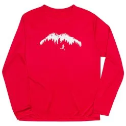 Men's Running Long Sleeve Tech Tee - Trail Runner In The Mountains (Male) -goneforarun Sales 2023 tr 41332 RED FLAT