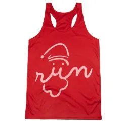 Women's Racerback Performance Tank Top - Santa Run Face