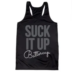 Women's Racerback Performance Tank Top - Suck It Up Buttercup -goneforarun Sales 2023 tr 41419 BLACK MAIN
