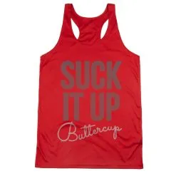 Women's Racerback Performance Tank Top - Suck It Up Buttercup -goneforarun Sales 2023 tr 41419 RED MAIN