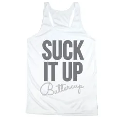 Women's Racerback Performance Tank Top - Suck It Up Buttercup -goneforarun Sales 2023 tr 41419 WHITE MAIN