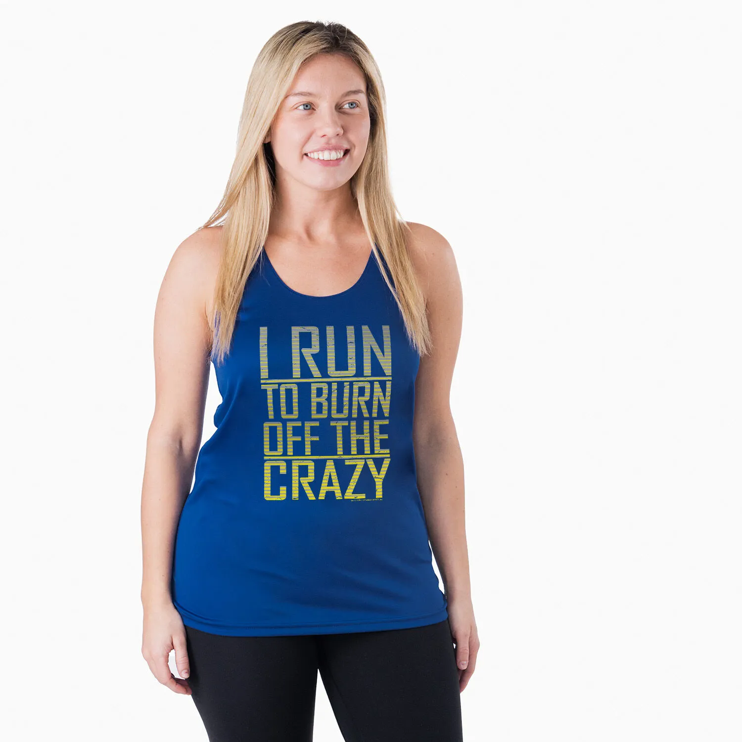 Women's Racerback Performance Tank Top - I Run To Burn Off The Crazy 4 Women's Racerback Performance Tank Top - I Run To Burn Off The Crazy - Image 2