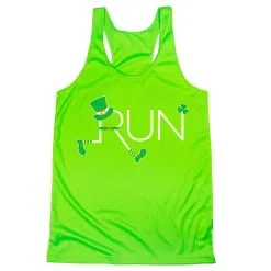 Women's Racerback Performance Tank Top - Let's Run Lucky -goneforarun Sales 2023 tr 41423 LIME MAIN