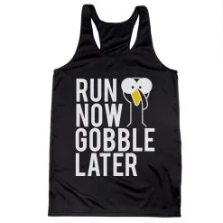 Women's Racerback Performance Tank Top - Run Now Gobble Later (Bold)