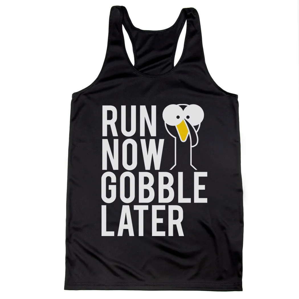 Women's Racerback Performance Tank Top - Run Now Gobble Later (Bold) 3 Women's Racerback Performance Tank Top - Run Now Gobble Later (Bold)