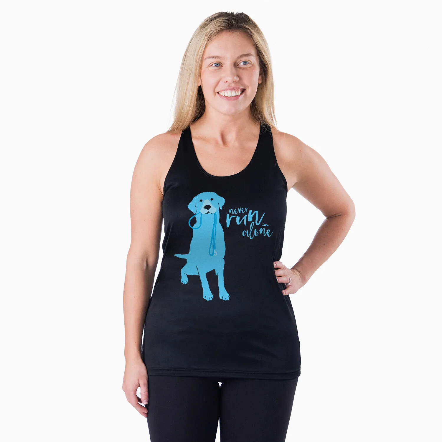 Women's Racerback Performance Tank Top - Never Run Alone 4 Women's Racerback Performance Tank Top - Never Run Alone - Image 2