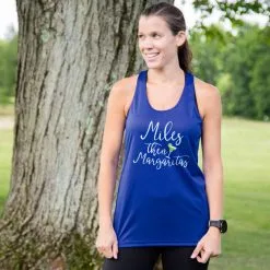 Women's Racerback Performance Tank Top - Miles Then Margaritas -goneforarun Sales 2023 tr 41446 ROYAL MODEL