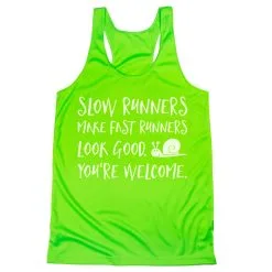 Women's Racerback Performance Tank Top - Slow Runners -goneforarun Sales 2023 tr 41451 LIME MAIN
