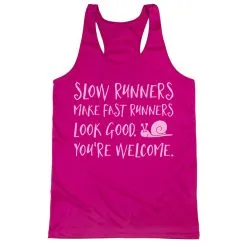 Women's Racerback Performance Tank Top - Slow Runners -goneforarun Sales 2023 tr 41451 PINK MAIN