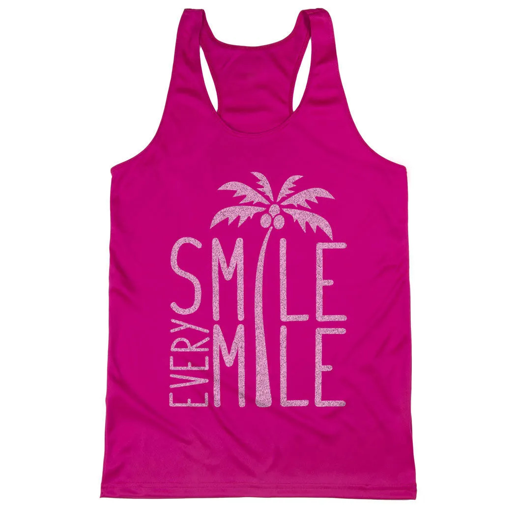 Women's Racerback Performance Tank Top - Smile Every Mile 3 Women's Racerback Performance Tank Top - Smile Every Mile
