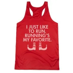 Women's Racerback Performance Tank Top - Running's My Favorite (Simple)