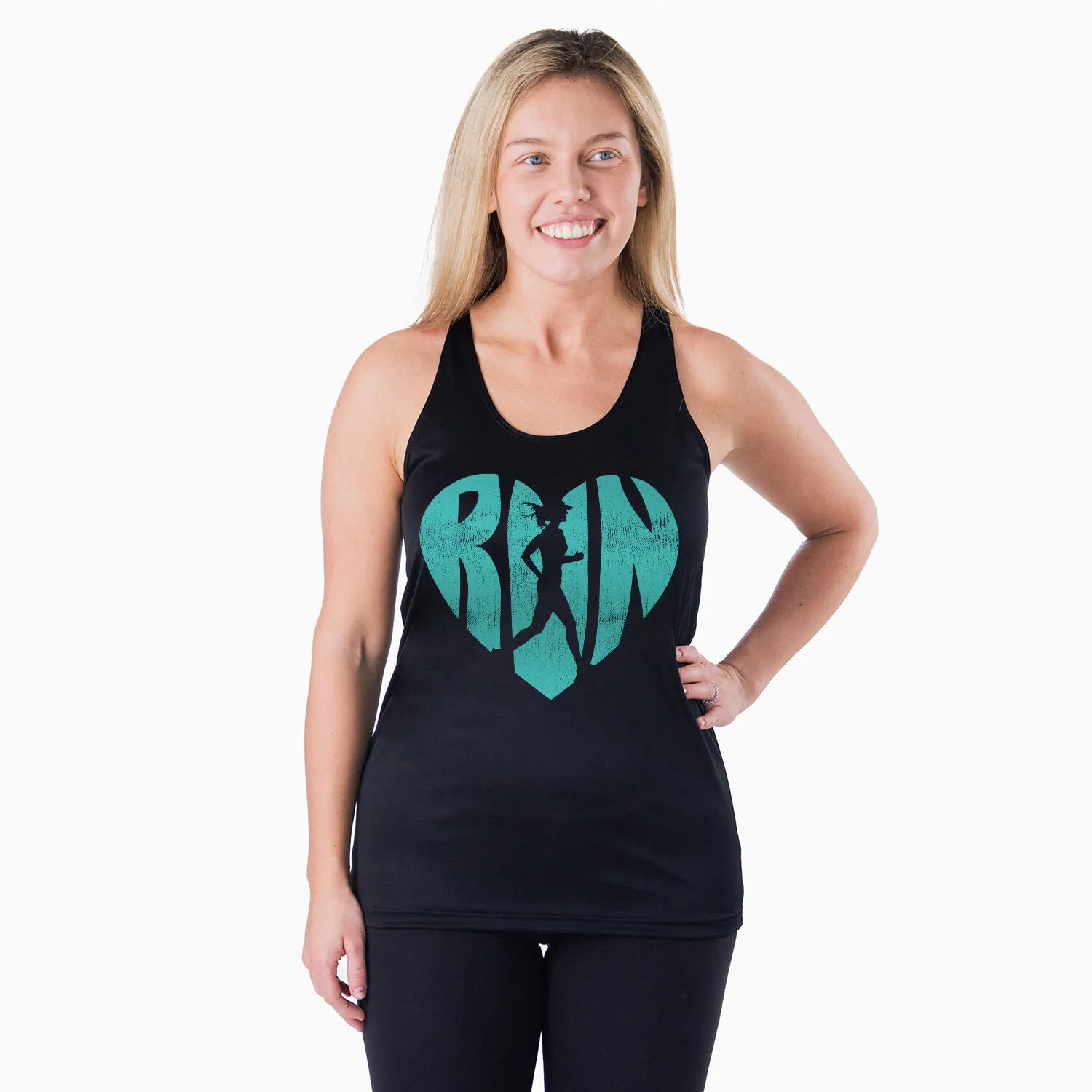 Women's Racerback Performance Tank Top - Love The Run 4 Women's Racerback Performance Tank Top - Love The Run - Image 2