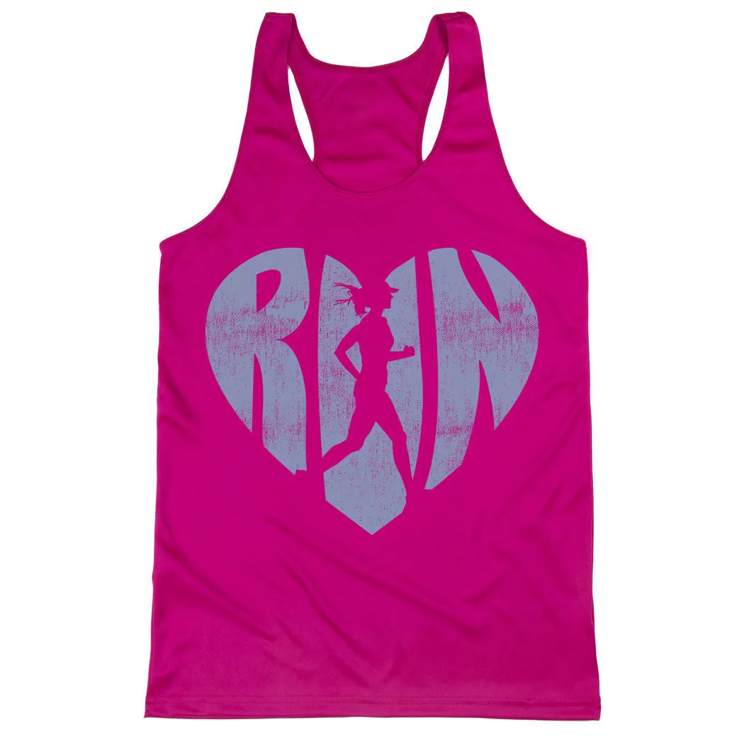 Women's Racerback Performance Tank Top - Love The Run 9 Women's Racerback Performance Tank Top - Love The Run - Image 7
